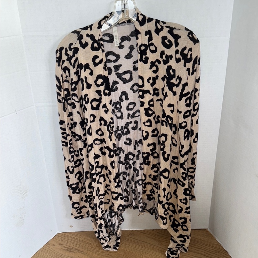 Leopard Print Open Front Cardigan